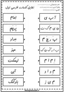 دانلود رایگان تطابق حروف فارسی برای تمرین pdf | حروف فارسی Z018